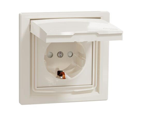 Розетка Schneider Electric ASFORA з кришкою IP44, крем (EPH3100323), изображение 2 Розетка Schneider Electric ASFORA з кришкою IP44, крем (EPH3100323), изображение 2
