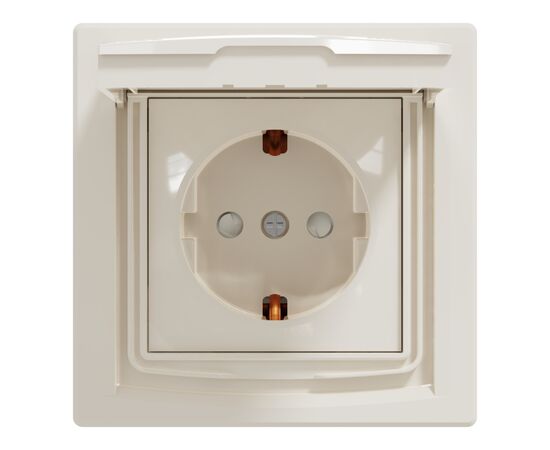 Розетка Schneider Electric ASFORA з кришкою IP44, крем (EPH3100323)
