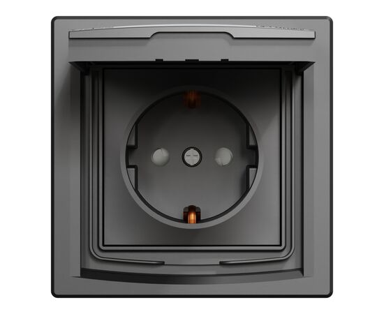 Розетка Schneider Electric ASFORA IP44, антрацит (EPH3100371)