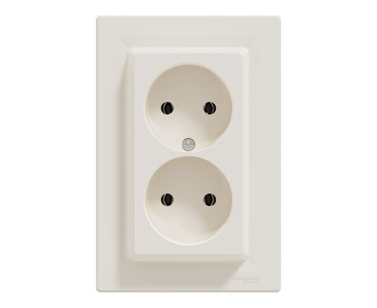 Розетка Schneider Electric ASFORA без заземления двойная крем (EPH9700123)