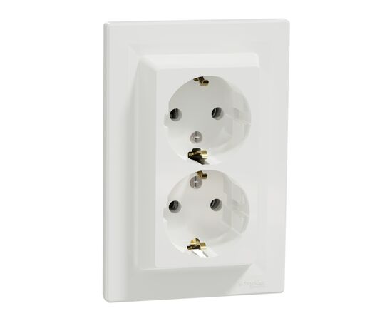 Розетка Schneider Electric ASFORA с заземлением двойная белая 16А (EPH9900121), изображение 2 Розетка Schneider Electric ASFORA с заземлением двойная белая 16А (EPH9900121), изображение 2