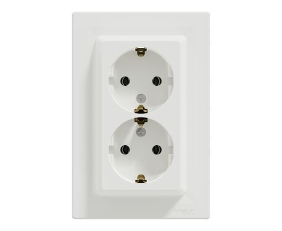 Розетка Schneider Electric ASFORA с заземлением двойная белая 16А (EPH9900121)