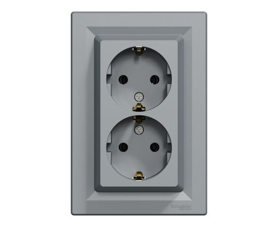 Розетка Schneider Electric ASFORA с заземлением двойная сталь 16А (EPH9900162)