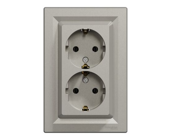 Розетка Schneider Electric ASFORA із заземленням подвійна бронза 16А (EPH9900169)
