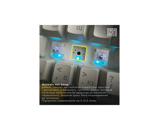 Клавиатура Epomaker AK820 Pro 75 Gift Switch Hot-Swap RGB USB/Wireless/Bluetooth/USB UA Black (AK820-PRO-B-G), изображение 11 Клавиатура Epomaker AK820 Pro 75 Gift Switch Hot-Swap RGB USB/Wireless/Bluetooth/USB UA Black (AK820-PRO-B-G), изображение 11