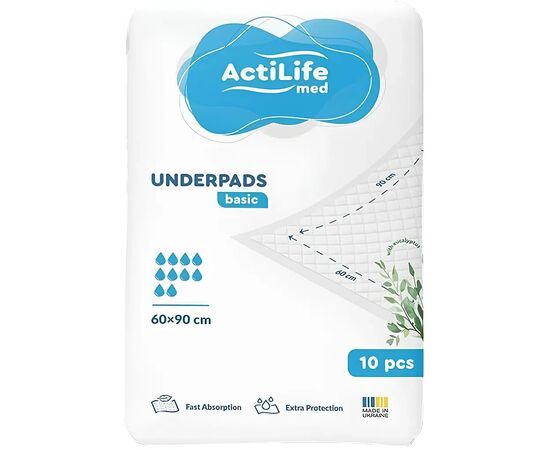 Пеленки для младенцев ActiLife Med Basic 60 х 90, 10 шт (4820174981426)