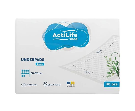 Пеленки для младенцев ActiLife Med Basic 60 х 90, 30 шт (4820174981488)