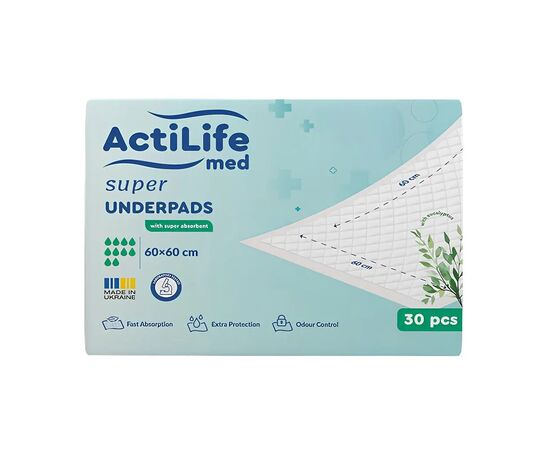 Пелюшки для малюків ActiLife Med Super 60 х 60, 30 шт (4820174981501)