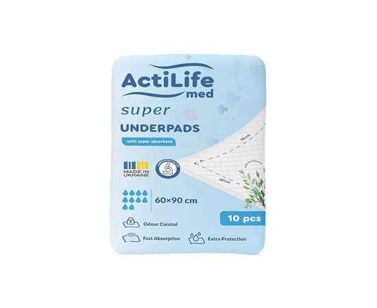 Пелюшки для малюків ActiLife Med Super 60 х 90, 10 шт (4820174981433)