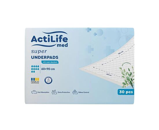 Пеленки для младенцев ActiLife Med Super 60 х 90, 30 шт (4820174981495)