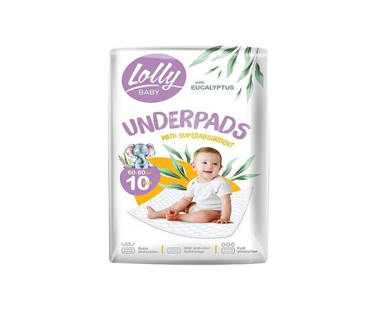Пелюшки для малюків Lolly 60*60 см 10 шт (4820174981808)