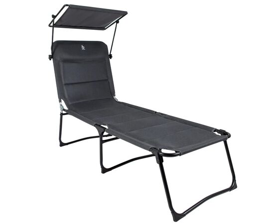 Розкладачка Bo-Camp Sun Lounger With Sunscreen 5 Positions Grey (1304492) (DAS303260)