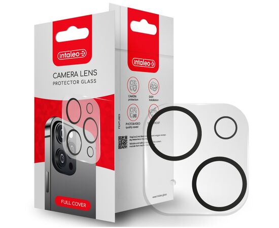 Стекло защитное Intaleo Camera Lens Apple Iphone 15 Plus Black (1283126576850)