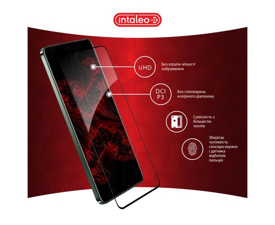 Стекло защитное Intaleo Full Glue Realme 12+ Black (1283126592485), изображение 4 Стекло защитное Intaleo Full Glue Realme 12+ Black (1283126592485), изображение 4