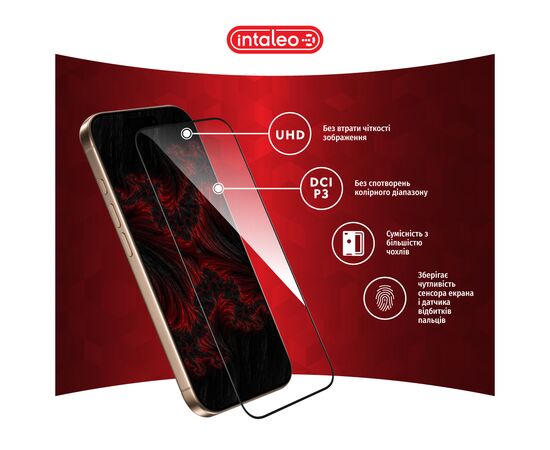 Стекло защитное Intaleo Full Glue Apple iPhone 16 Pro Black (1283126593802), изображение 4 Стекло защитное Intaleo Full Glue Apple iPhone 16 Pro Black (1283126593802), изображение 4