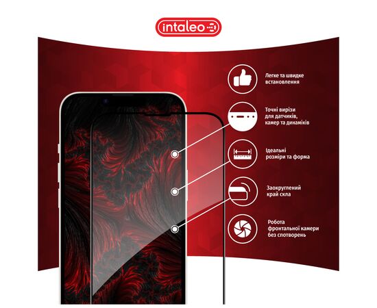 Скло захисне Intaleo Full Glue Apple iPhone 16E Black (1283126614316), зображення 3 Скло захисне Intaleo Full Glue Apple iPhone 16E Black (1283126614316), зображення 3