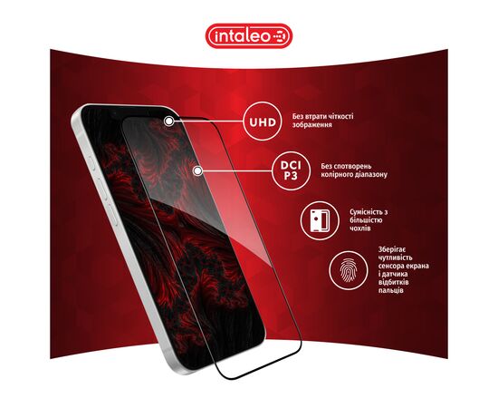 Скло захисне Intaleo Full Glue Apple iPhone 16E Black (1283126614316), зображення 4 Скло захисне Intaleo Full Glue Apple iPhone 16E Black (1283126614316), зображення 4