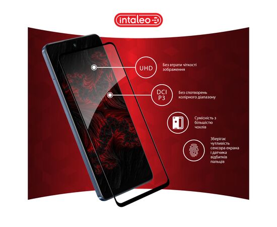 Стекло защитное Intaleo Full Glue Infinix Hot 50 4G Black (1283126607318), изображение 4