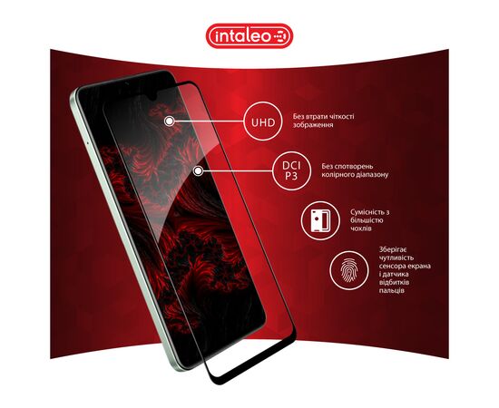 Стекло защитное Intaleo Full Glue Realme C63 Black (1283126594977), изображение 4 Стекло защитное Intaleo Full Glue Realme C63 Black (1283126594977), изображение 4