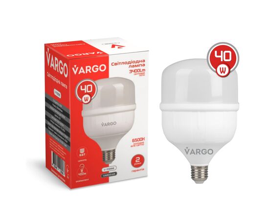 Лампочка VARGO VG-40W E27 6500K, изображение 2 Лампочка VARGO VG-40W E27 6500K, изображение 2