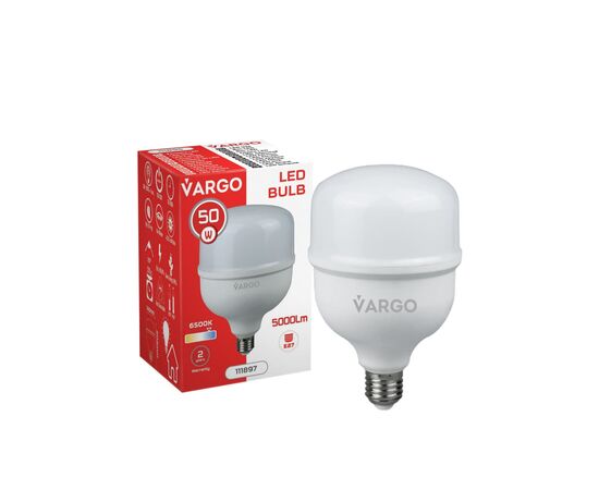 Лампочка VARGO VG-50W E27 6500K, изображение 2 Лампочка VARGO VG-50W E27 6500K, изображение 2
