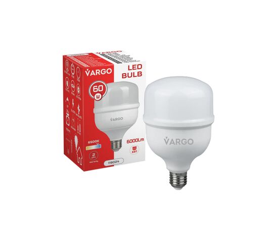 Лампочка VARGO VG-60W E27 6500K, изображение 2 Лампочка VARGO VG-60W E27 6500K, изображение 2