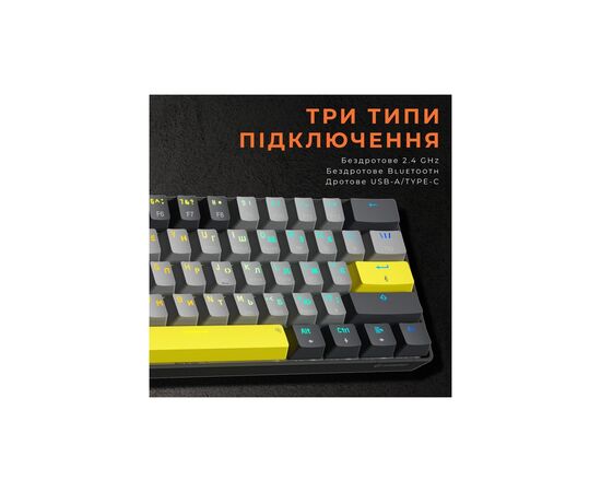Клавіатура GamePro MK130G Pro Outemu Red Switch Hot-Swap 60 RGB USB/Wireless/Bluetooth Black (MK130G Pro), зображення 10 Клавіатура GamePro MK130G Pro Outemu Red Switch Hot-Swap 60 RGB USB/Wireless/Bluetooth Black (MK130G Pro), зображення 10