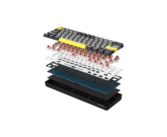 Клавіатура GamePro MK130G Pro Outemu Red Switch Hot-Swap 60 RGB USB/Wireless/Bluetooth Black (MK130G Pro), зображення 4 Клавіатура GamePro MK130G Pro Outemu Red Switch Hot-Swap 60 RGB USB/Wireless/Bluetooth Black (MK130G Pro), зображення 4