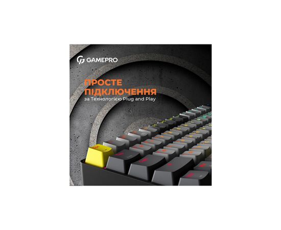 Клавіатура GamePro MK130G Pro Outemu Red Switch Hot-Swap 60 RGB USB/Wireless/Bluetooth Black (MK130G Pro), зображення 9 Клавіатура GamePro MK130G Pro Outemu Red Switch Hot-Swap 60 RGB USB/Wireless/Bluetooth Black (MK130G Pro), зображення 9