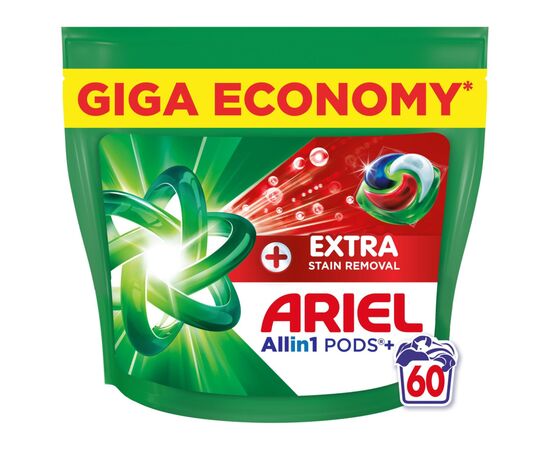 Капсулы для стирки Ariel Pods+ All-in-1 Extra Stain Removal Экстрасила выведение пятен 60 шт. (8700216764032)