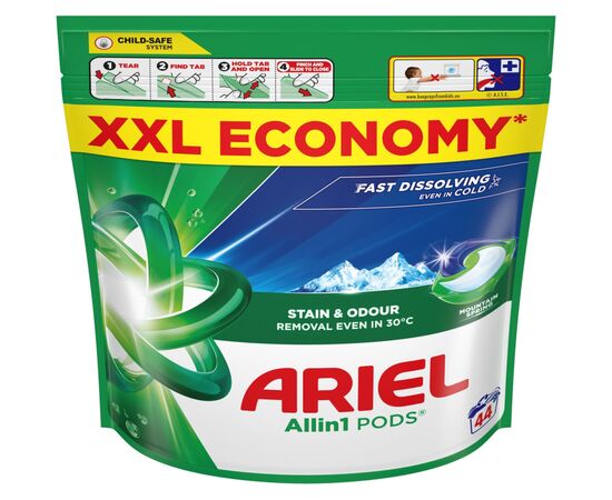 Капсули для прання Ariel Pods All-in-1 Гірське джерело 44 шт. (8700216764667)