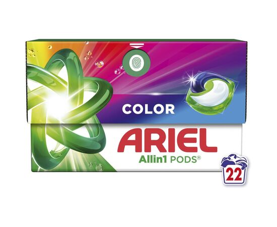 Капсулы для стирки Ariel Pods All-in-1 Color Для цветного 22 шт. (8700216765336), изображение 2 Капсулы для стирки Ariel Pods All-in-1 Color Для цветного 22 шт. (8700216765336), изображение 2