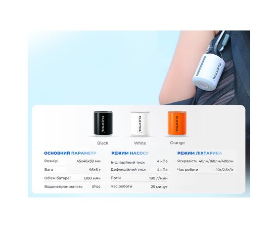 Фонарь Flextail Tiny Pump 2X з функцією насосу чорний (TY2X1600-BK-i), изображение 10 Фонарь Flextail Tiny Pump 2X з функцією насосу чорний (TY2X1600-BK-i), изображение 10