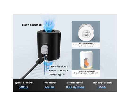 Фонарь Flextail Tiny Pump 2X з функцією насосу чорний (TY2X1600-BK-i), изображение 8 Фонарь Flextail Tiny Pump 2X з функцією насосу чорний (TY2X1600-BK-i), изображение 8