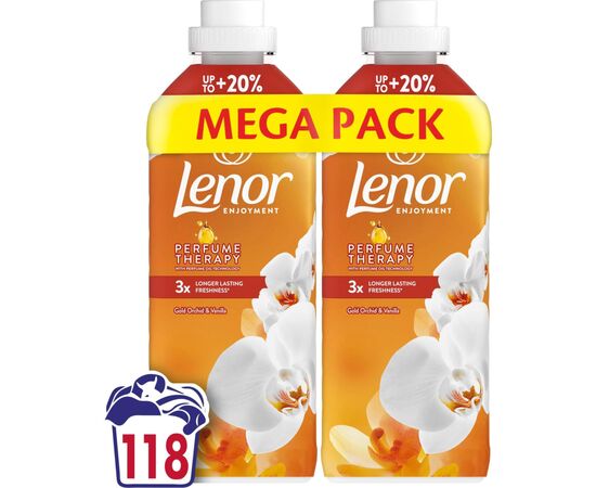 Кондиционер для белья Lenor Золотая орхидея и ваниль 2 х 1.239 л (8700216880855), изображение 2 Кондиционер для белья Lenor Золотая орхидея и ваниль 2 х 1.239 л (8700216880855), изображение 2