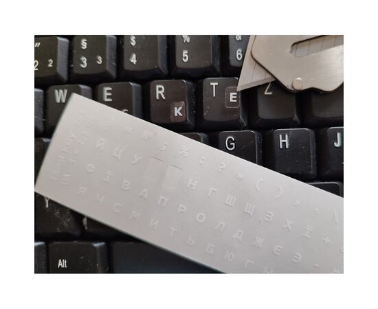 Наклейка на клавиатуру BestKey миниатюрная прозрачная, 56, белый (BKm3WhTr), изображение 2 Наклейка на клавиатуру BestKey миниатюрная прозрачная, 56, белый (BKm3WhTr), изображение 2