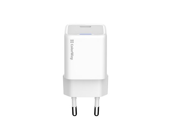 Зарядное устройство ColorWay GaN Mini 25W PD Port PPS USB-C white (CW-CHS052PD-WT), изображение 2 Зарядное устройство ColorWay GaN Mini 25W PD Port PPS USB-C white (CW-CHS052PD-WT), изображение 2