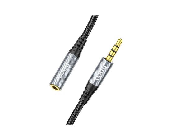 Кабель мультимедийный 3.5mm M to 3.5mm F 1.0m Gray HOCO (6931474762153), изображение 4 Кабель мультимедийный 3.5mm M to 3.5mm F 1.0m Gray HOCO (6931474762153), изображение 4