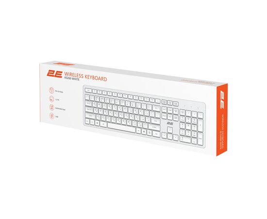 Клавиатура 2E KS260 106key Wireless UA White (2E-KS260WWH_UA), изображение 9 Клавиатура 2E KS260 106key Wireless UA White (2E-KS260WWH_UA), изображение 9