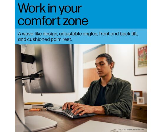 Клавиатура HP 680 Comfort Dual-Mode UA Black (8T6L8AA), изображение 3 Клавиатура HP 680 Comfort Dual-Mode UA Black (8T6L8AA), изображение 3