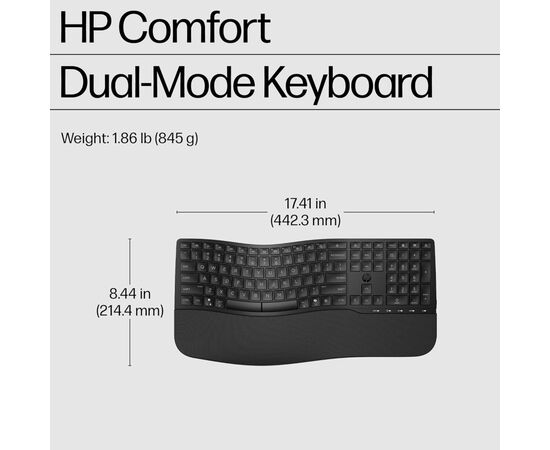 Клавиатура HP 680 Comfort Dual-Mode UA Black (8T6L8AA), изображение 6 Клавиатура HP 680 Comfort Dual-Mode UA Black (8T6L8AA), изображение 6