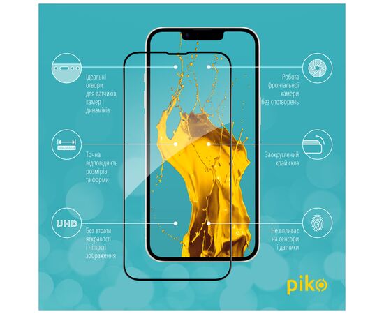 Скло захисне Piko Full Glue Apple iPhone 16E Black (1283126614293), зображення 2 Скло захисне Piko Full Glue Apple iPhone 16E Black (1283126614293), зображення 2