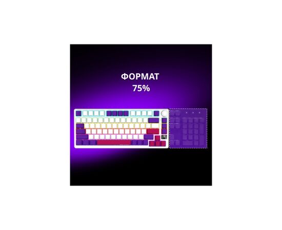 Клавіатура Lorgar KBP7075W Pro RGB Wireless/Bluetooth/USB UA White (LRG-KBP7075W-WH-US), зображення 10 Клавіатура Lorgar KBP7075W Pro RGB Wireless/Bluetooth/USB UA White (LRG-KBP7075W-WH-US), зображення 10