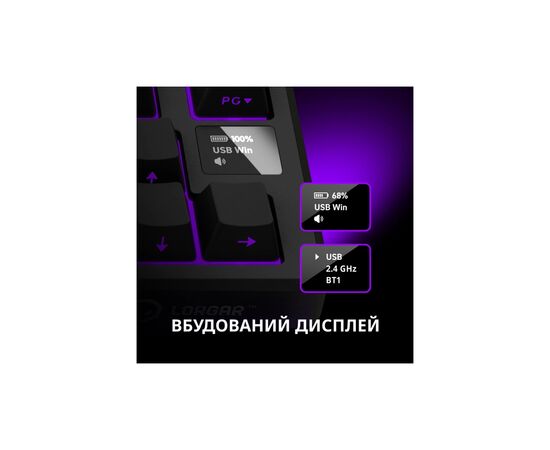 Клавіатура Lorgar KBP7075W Pro RGB Wireless/Bluetooth/USB UA White (LRG-KBP7075W-WH-US), зображення 12 Клавіатура Lorgar KBP7075W Pro RGB Wireless/Bluetooth/USB UA White (LRG-KBP7075W-WH-US), зображення 12