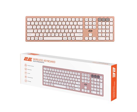 Клавиатура 2E KS270 109key Wireless UA Rose/White (2E-KS270WBPN_UA), изображение 10 Клавиатура 2E KS270 109key Wireless UA Rose/White (2E-KS270WBPN_UA), изображение 10
