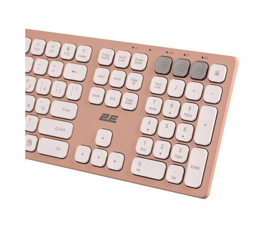 Клавиатура 2E KS270 109key Wireless UA Rose/White (2E-KS270WBPN_UA), изображение 7 Клавиатура 2E KS270 109key Wireless UA Rose/White (2E-KS270WBPN_UA), изображение 7