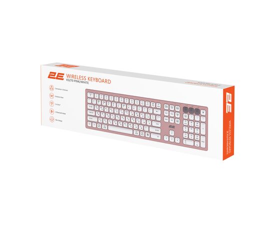 Клавиатура 2E KS270 109key Wireless UA Rose/White (2E-KS270WBPN_UA), изображение 9 Клавиатура 2E KS270 109key Wireless UA Rose/White (2E-KS270WBPN_UA), изображение 9