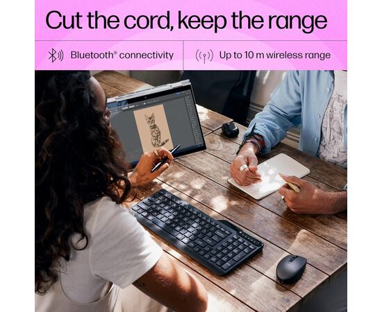 Клавиатура HP 460 Multi-Device Bluetooth UA Black (7N7B8AA), изображение 3 Клавиатура HP 460 Multi-Device Bluetooth UA Black (7N7B8AA), изображение 3