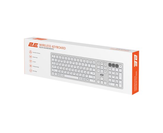 Клавиатура 2E KS270 109key Wireless UA Silver/White (2E-KS270WBWH_UA), изображение 9 Клавиатура 2E KS270 109key Wireless UA Silver/White (2E-KS270WBWH_UA), изображение 9