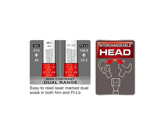 Ключ Toptul динамометричний 1/2" 8шт. 20-110Nm (GAAI0802), зображення 2 Ключ Toptul динамометричний 1/2" 8шт. 20-110Nm (GAAI0802), зображення 2